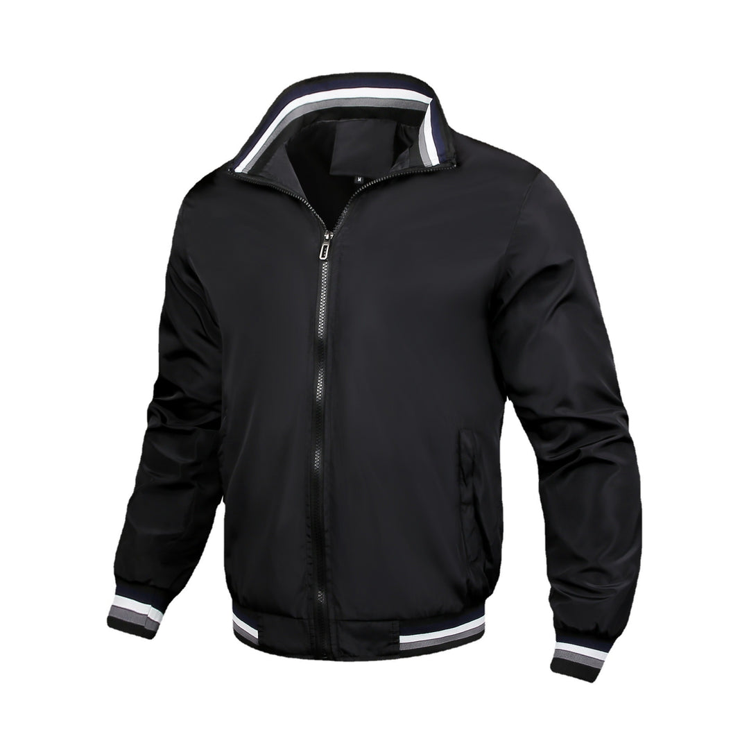 Men's sporty bomber jacket with modern contrast details and high collar Lisslune