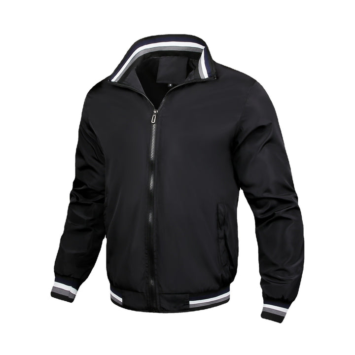 Men's sporty bomber jacket with modern contrast details and high collar Lisslune