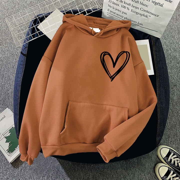 Women's hooded sweatshirt with lovely heart motif Lisslune