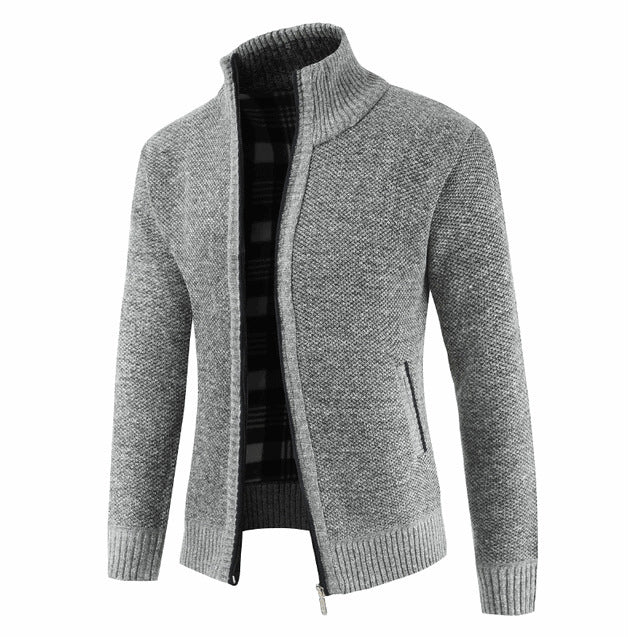 Men's cardigan with high collar and side pockets Lisslune