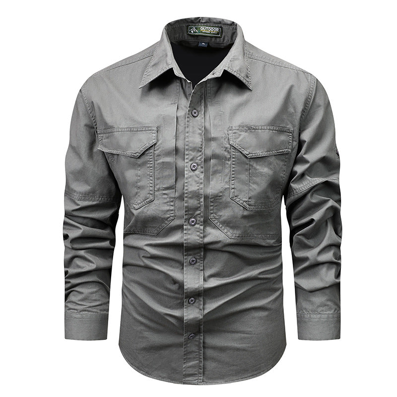 Men's Utility Shirt with Functional Chest Pockets Lisslune