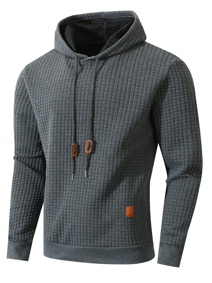 Men's comfortable hoodie with textured design and practical drawstring Lisslune