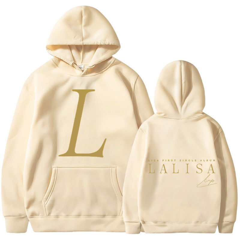 Women's hoodie with stylish initials print and generous kangaroo pocket Lisslune