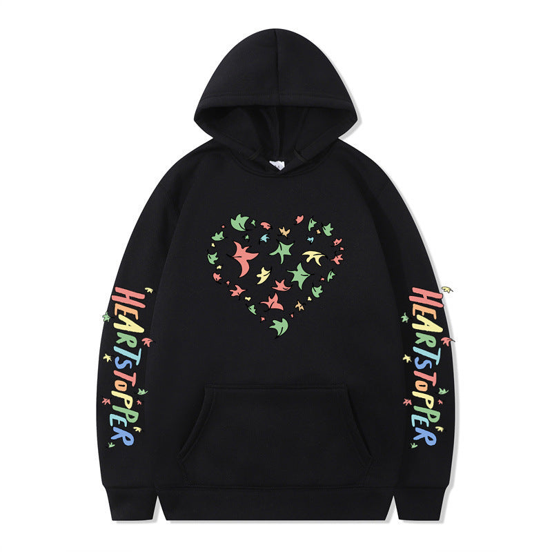 Women's hoodie with creative heart and leaf design Lisslune