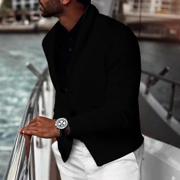 Men's fashionable knit blazer with textured design Lisslune