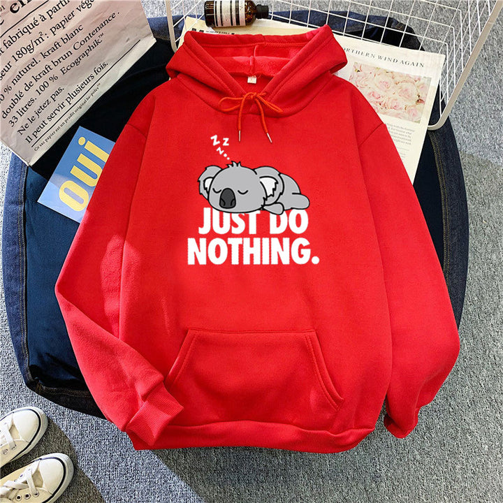 Women's hoodie with playful koala design and motivational lettering Lisslune