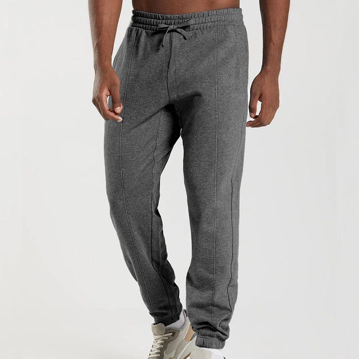 Men's casual pants made of high-quality cotton blend with elastic waistband and side pockets Lisslune
