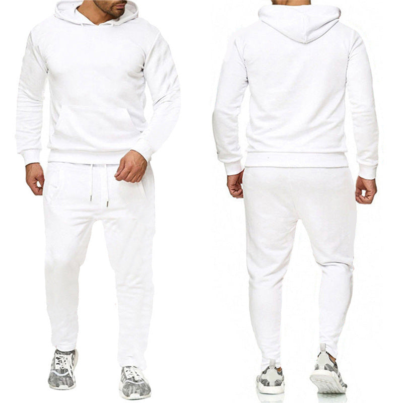 Men's hooded sweat suit with sporty cut and practical kangaroo pocket design Lisslune