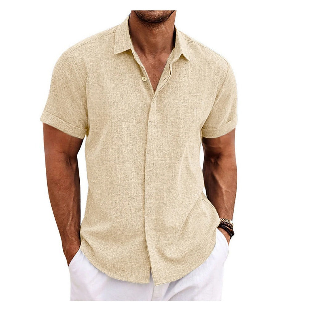 Men's Short-Sleeve Shirt with High-Quality Texture and Modern Cut Lisslune