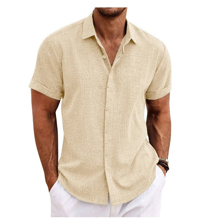 Men's Short-Sleeve Shirt with High-Quality Texture and Modern Cut Lisslune