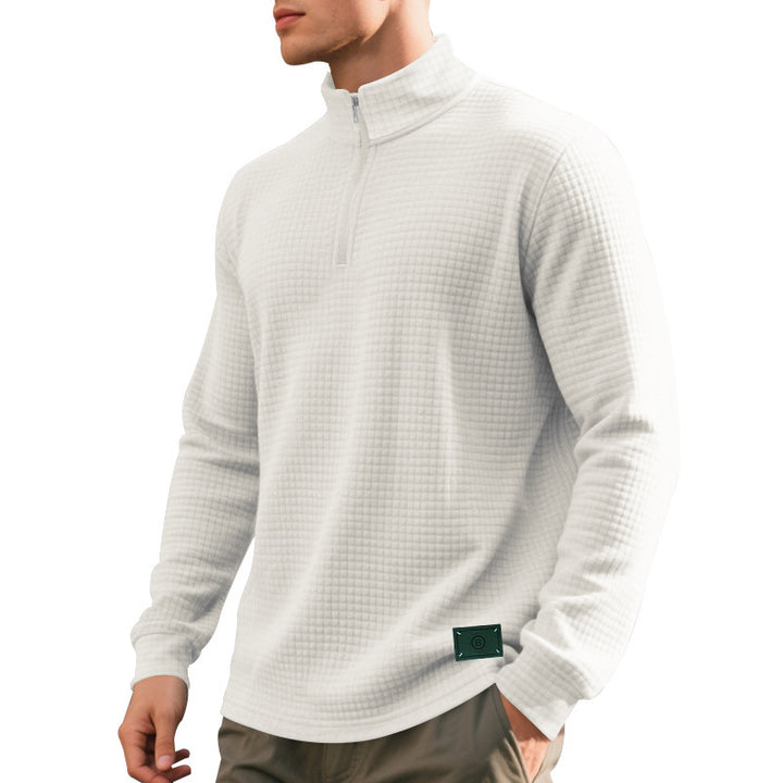 Men's sweater with textured design and high-collar Lisslune