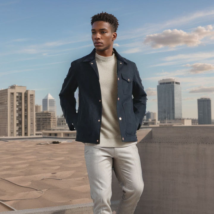 Men's casual cotton jacket in worker style Lisslune