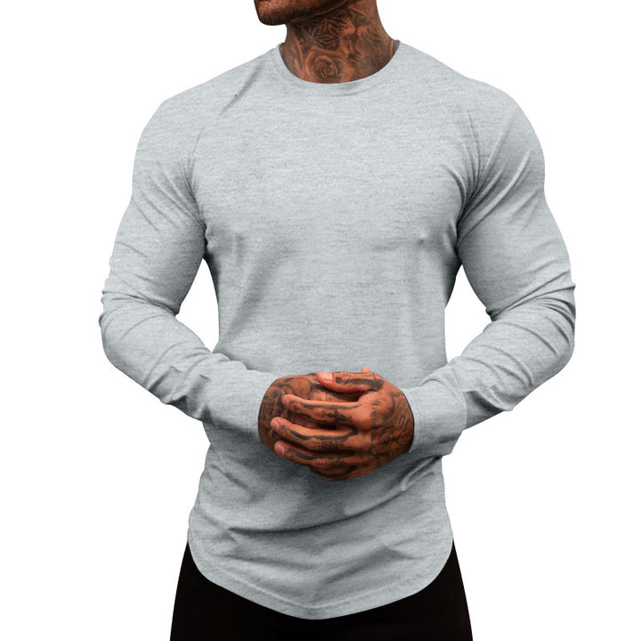 Men's long sleeve shirt made of soft cotton blend with modern cut and round neck Lisslune