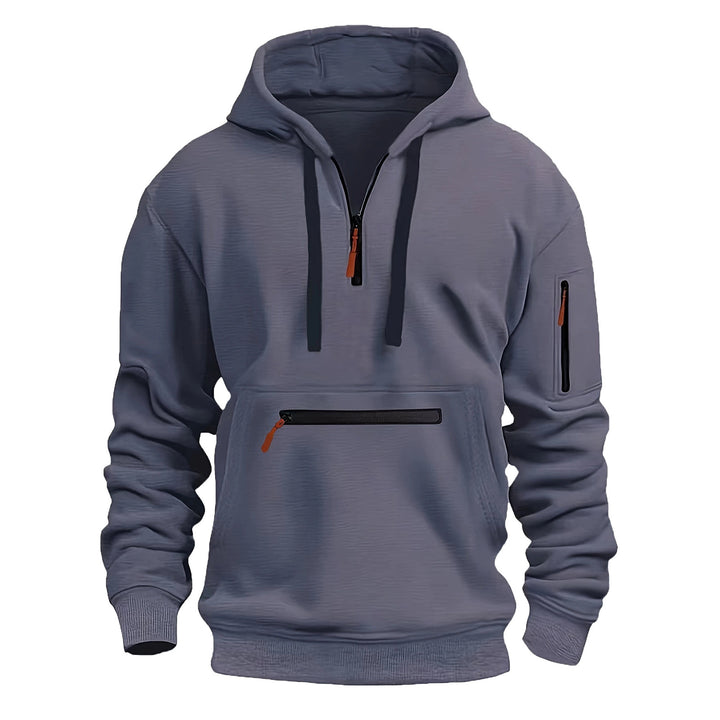 Men's practical zip hoodie with reflective details and various pockets Lisslune