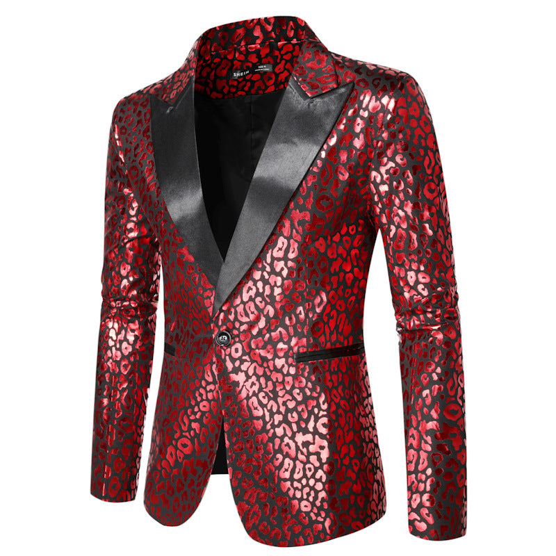 Men's Glamorous Leopard Print Blazer Lisslune