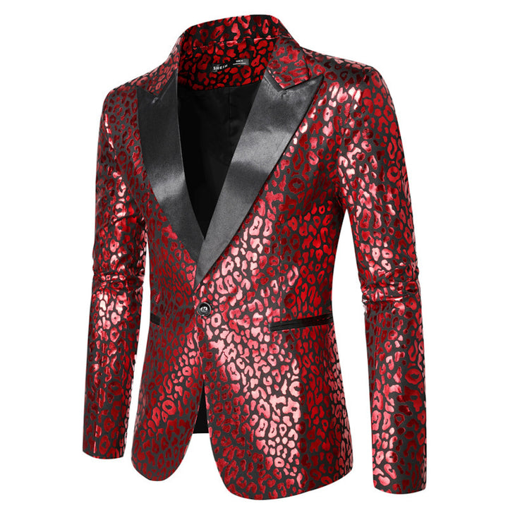 Men's Glamorous Leopard Print Blazer Lisslune