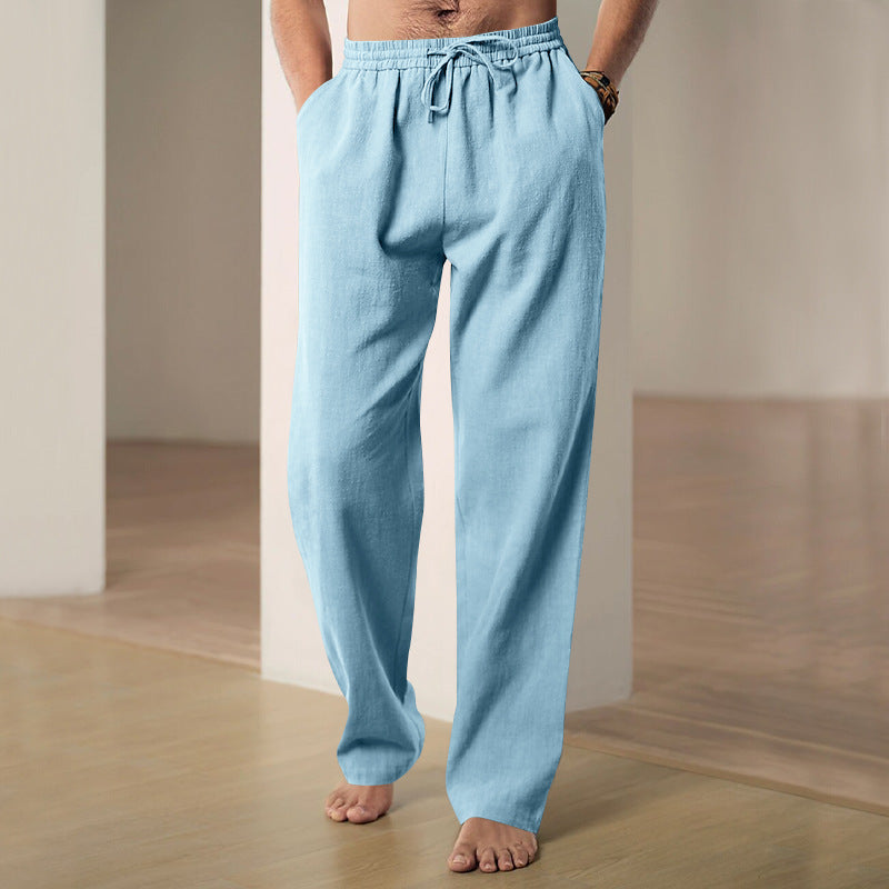 Men's loose leisure pants with elastic waistband and side pockets Lisslune