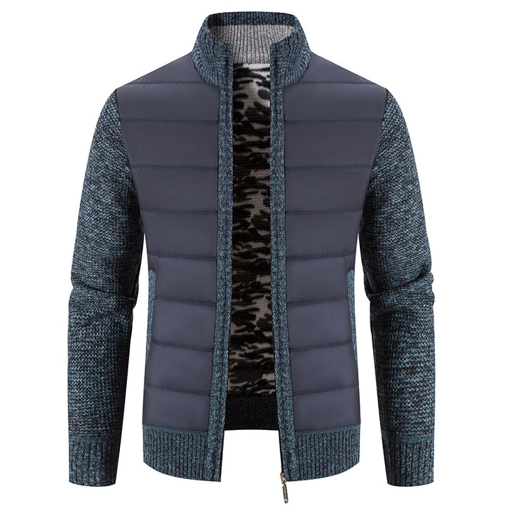 Men's quilted jacket with fashionable knit sleeves Lisslune