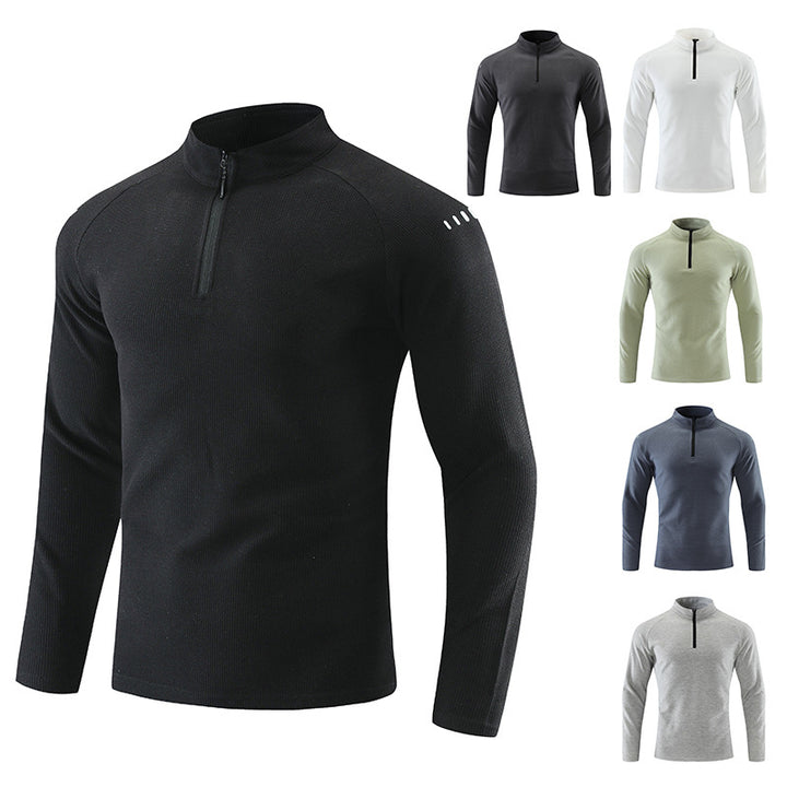 Men's functional sweater with short zipper Lisslune