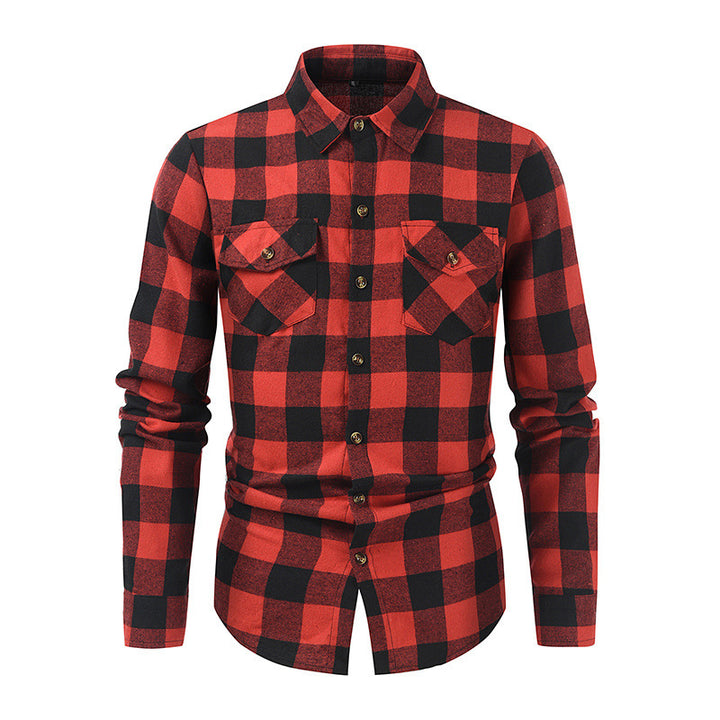 Men's Checkered Shirt with Fashionable Cut Lisslune