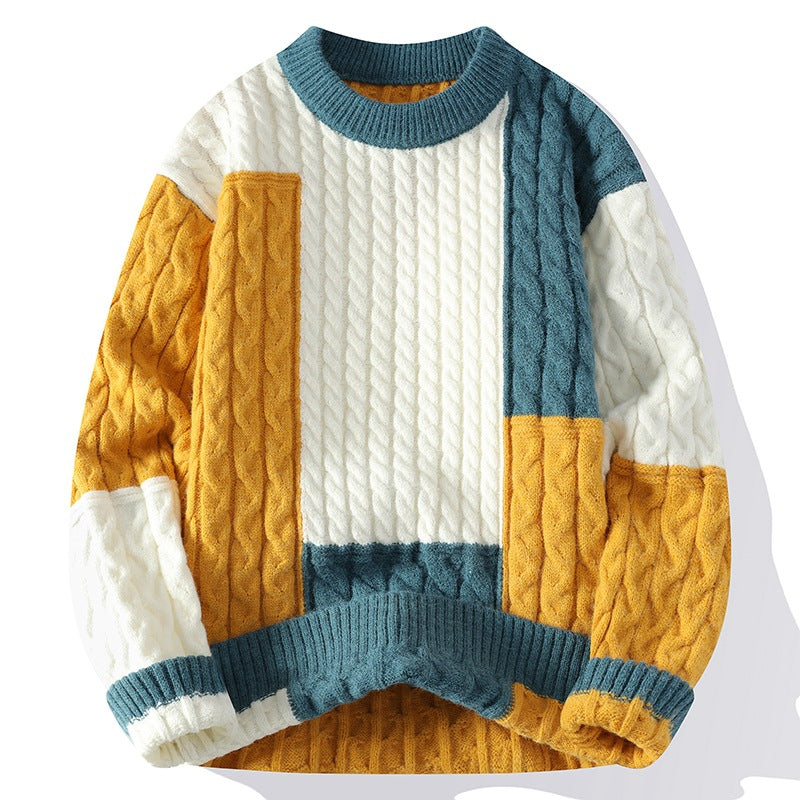 Men's fashionable sweater in cable knit design Lisslune