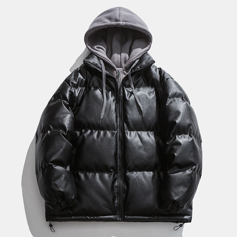 Men's high-quality quilted down jacket with detachable hood Lisslune
