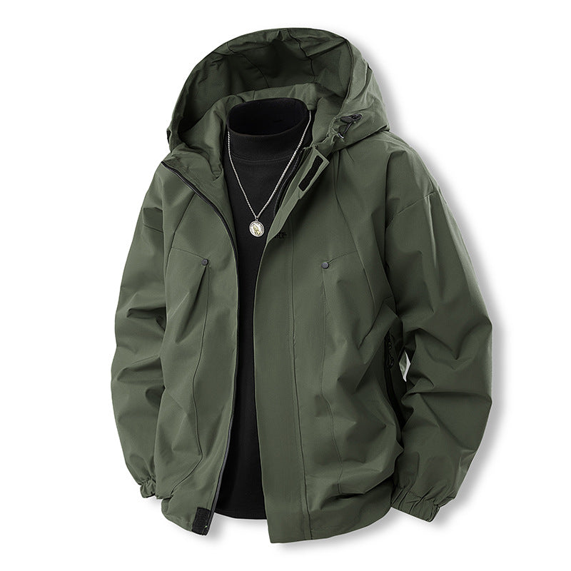 Men's functional outdoor jacket with removable hood Lisslune