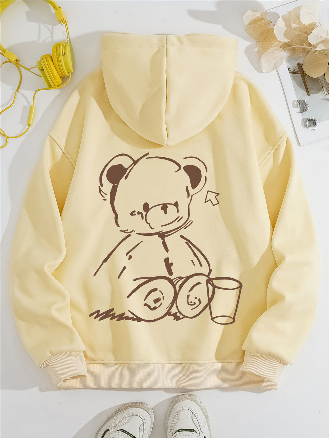 Women's Hoodie with Casual Bear Design Lisslune
