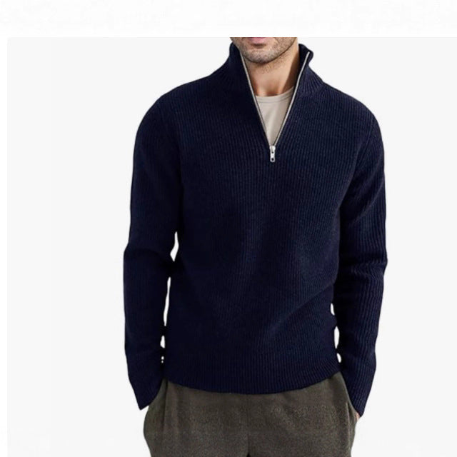 Men's knit sweater with high collar Lisslune