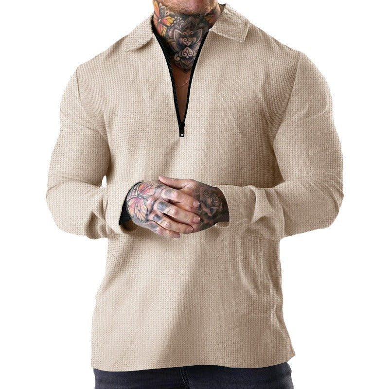 Men's polo shirt with high-quality zipper and casual fit Lisslune