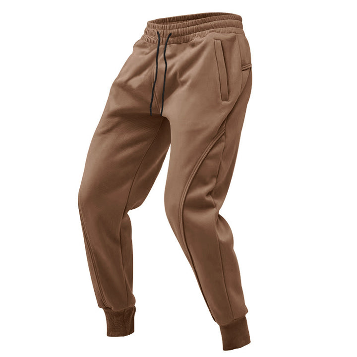 Men's Comfortable Training Pants with Side Zip Pockets and Elastic Waistband Lisslune