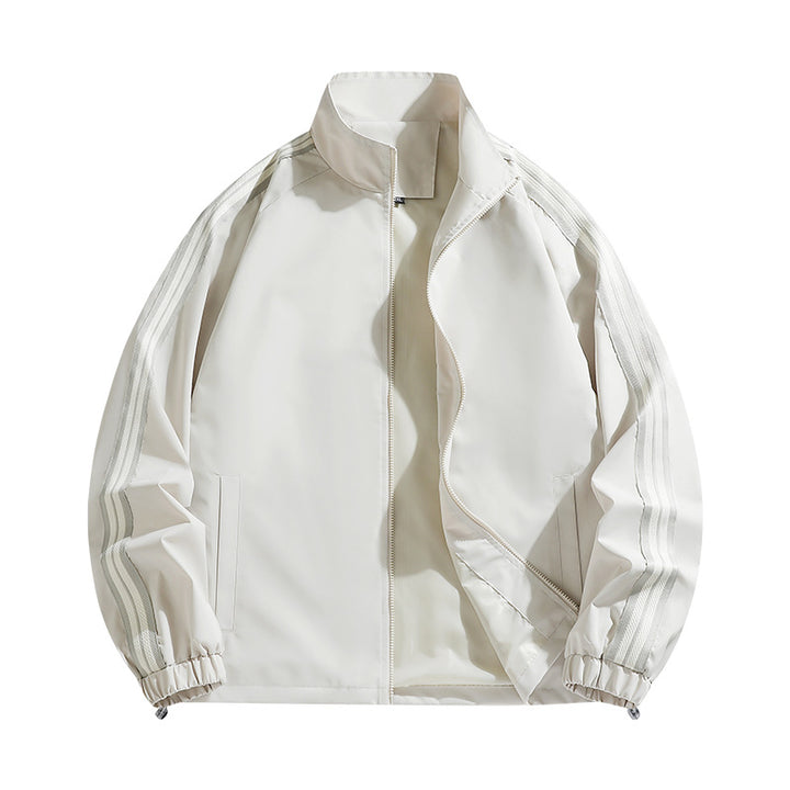 Men's Sporty Windbreaker with Reflective Stripe Details Lisslune