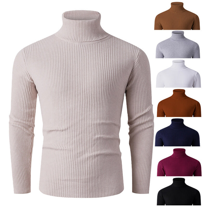 Men's ribbed knit turtleneck sweater Lisslune