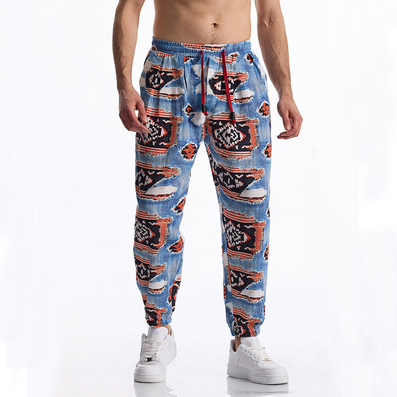 Men's casual sweatpants with trendy pattern Lisslune