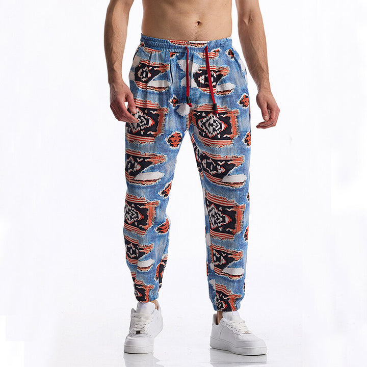 Men's casual sweatpants with trendy pattern Lisslune