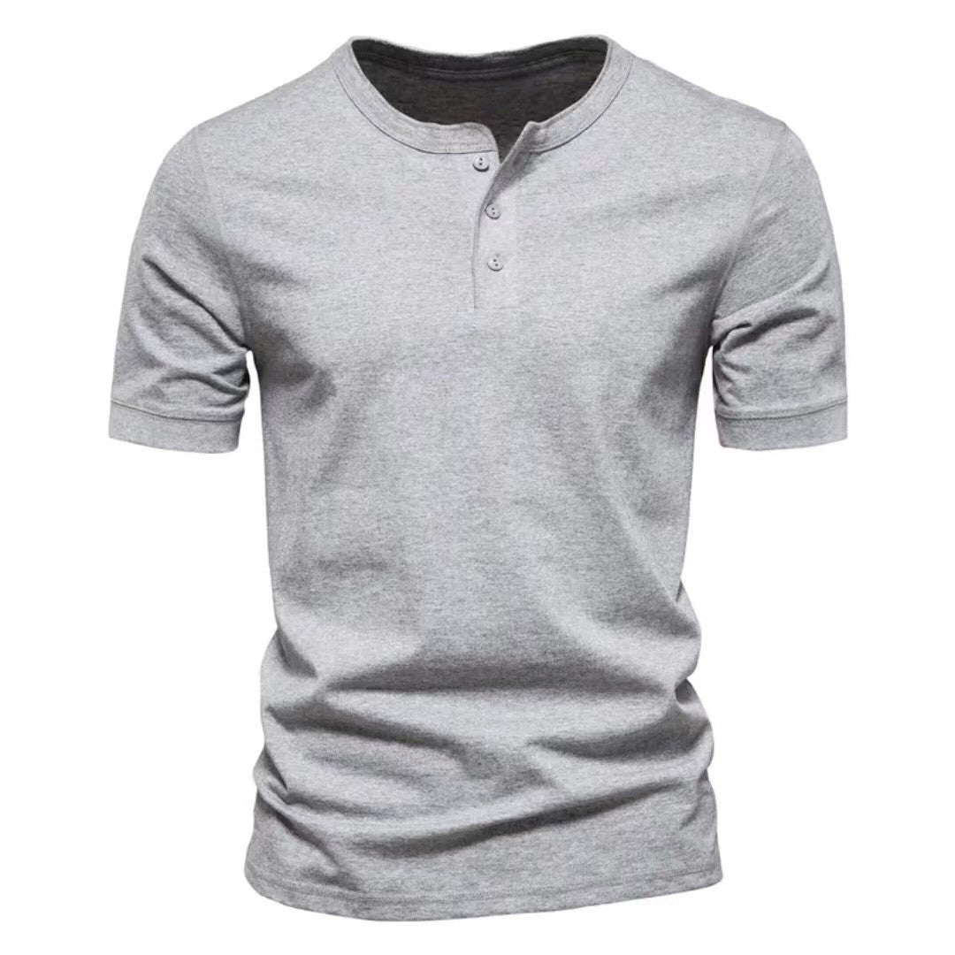 Men's Henley T-Shirt with stylish button closure and soft cotton material Lisslune