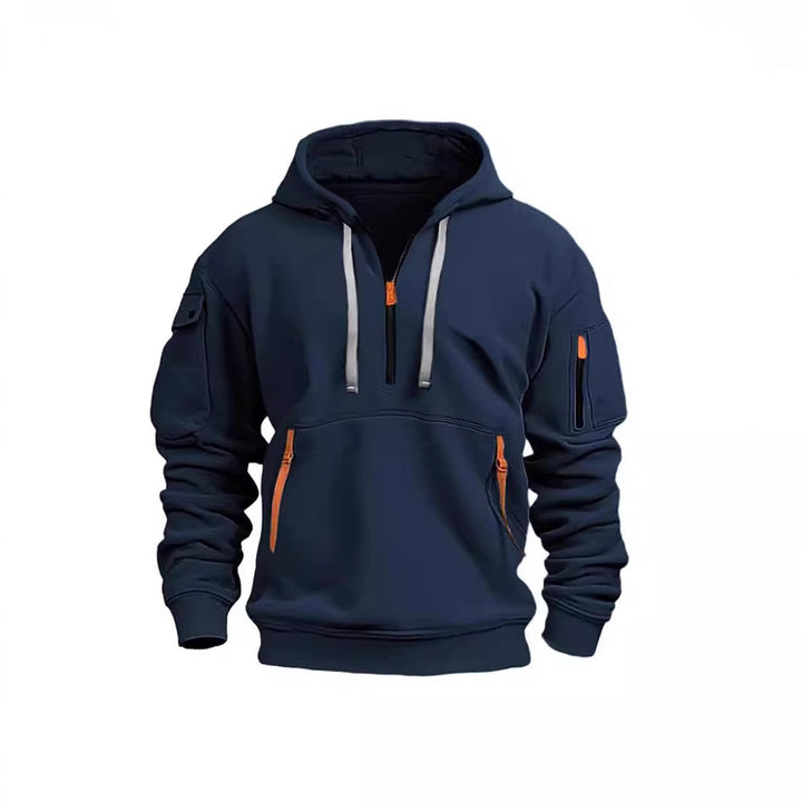 Women's hooded sweatshirt with functional pockets and modern stand-up collar Lisslune