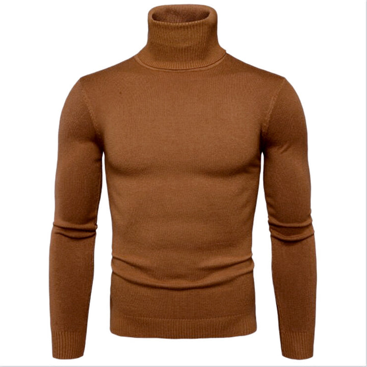 Men's knitted sweater with high collar and slim fit Lisslune