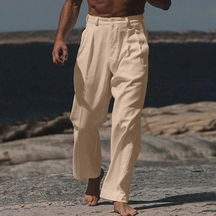 Men's elegant linen trousers with wide cut and high wearing comfort Lisslune