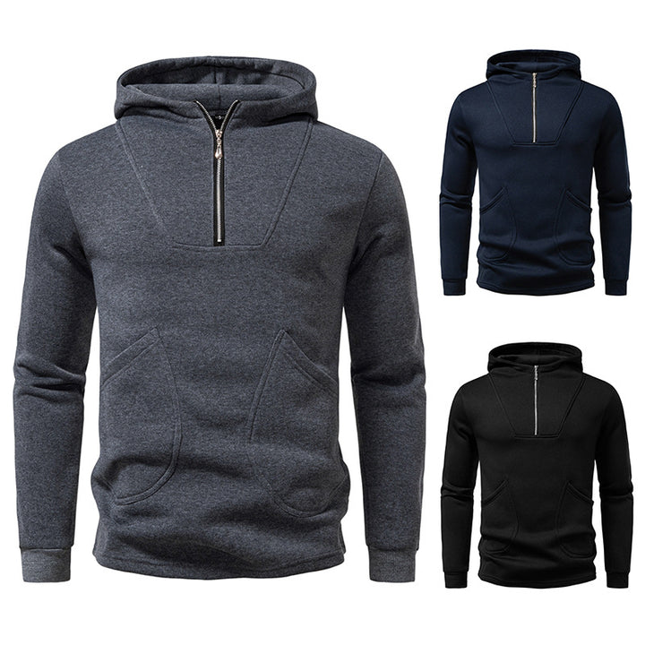 Men's hoodie with modern zipper and practical pockets Lisslune