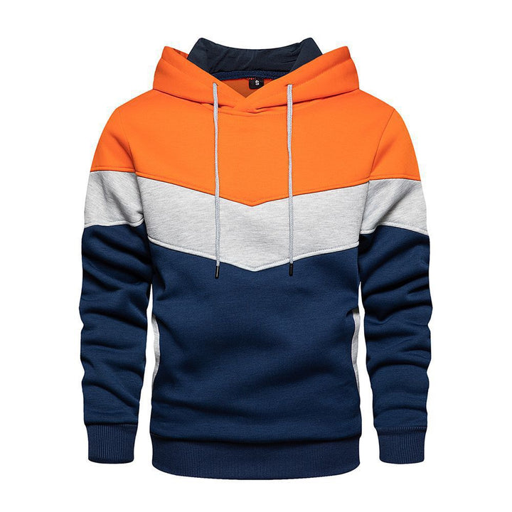 Men's Sporty Hoodie with Modern Color Block Design Lisslune