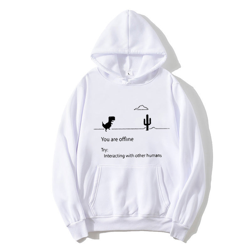 Ladies hoodie with creative dinosaur and interaction motif Lisslune
