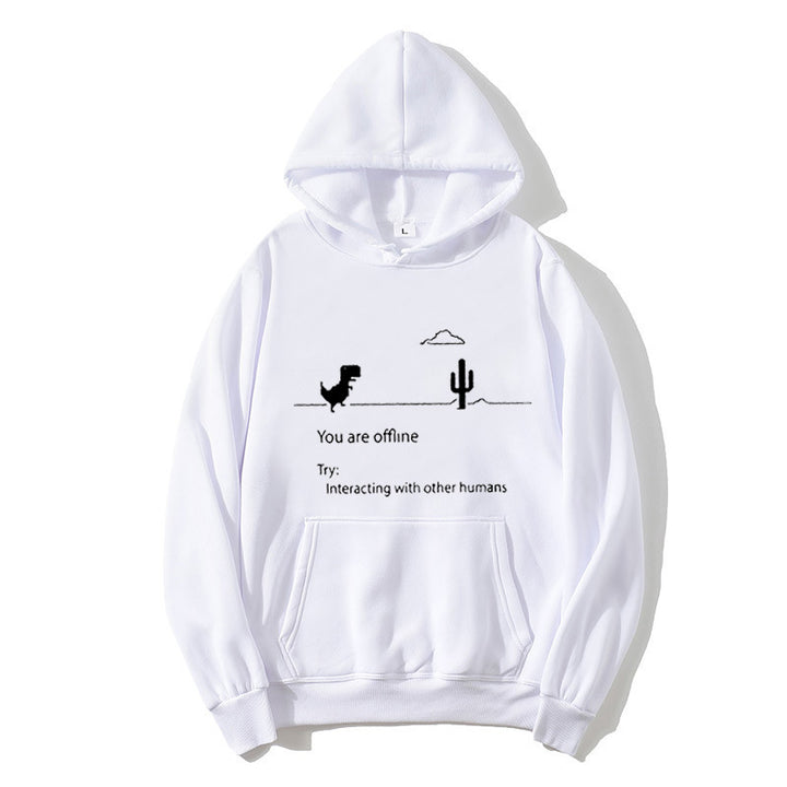 Ladies hoodie with creative dinosaur and interaction motif Lisslune