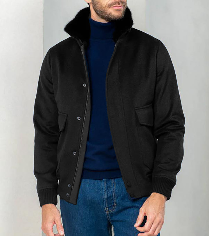 Men's stylish transitional jacket with soft collar and practical side pockets Lisslune