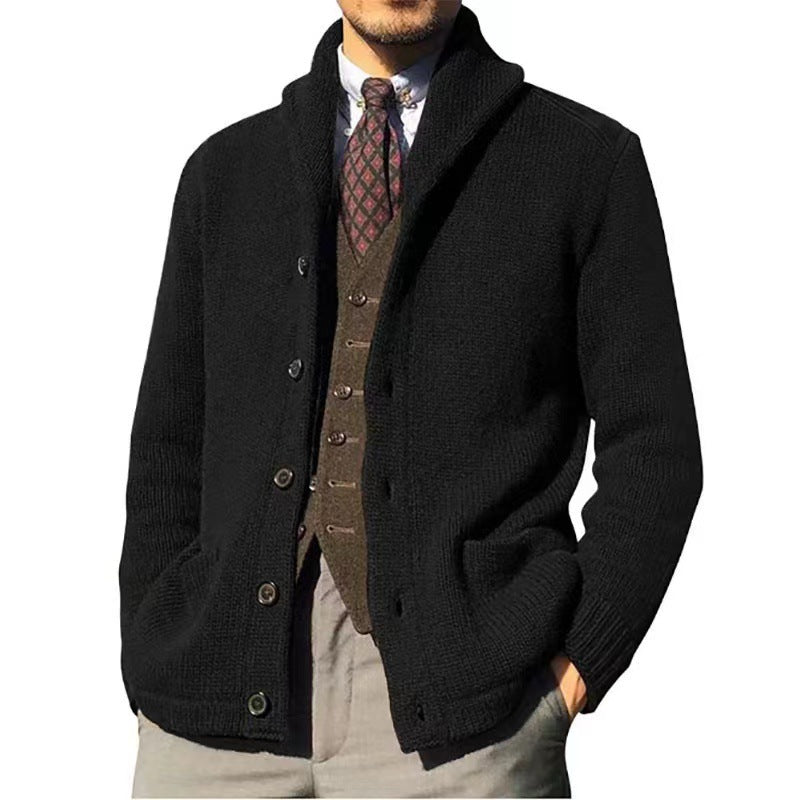 Men's cardigan in modern casual style with shawl collar Lisslune