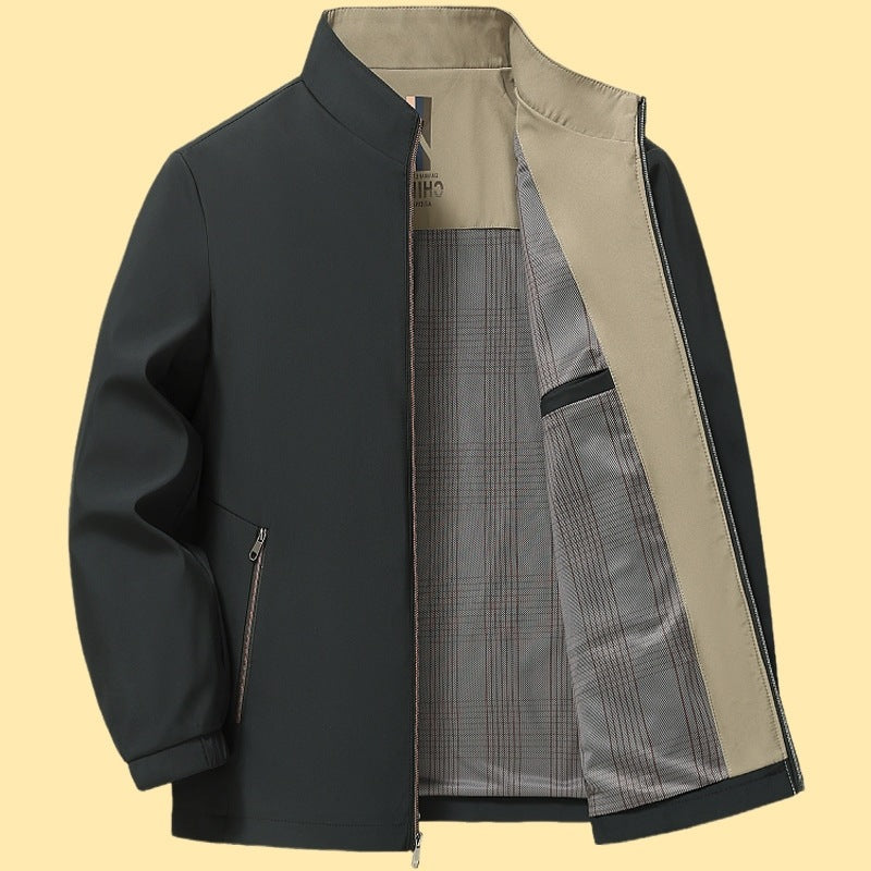 Men's elegant leisure jacket with stand-up collar Lisslune
