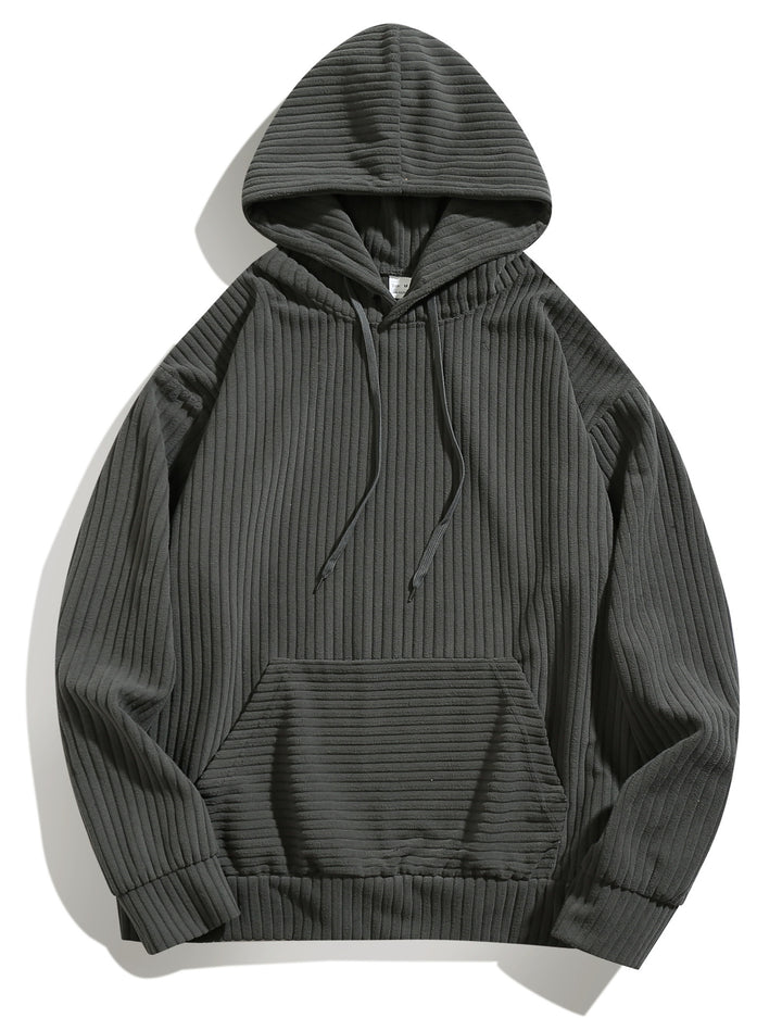 Men's casual hoodie with ribbed design and practical pockets Lisslune