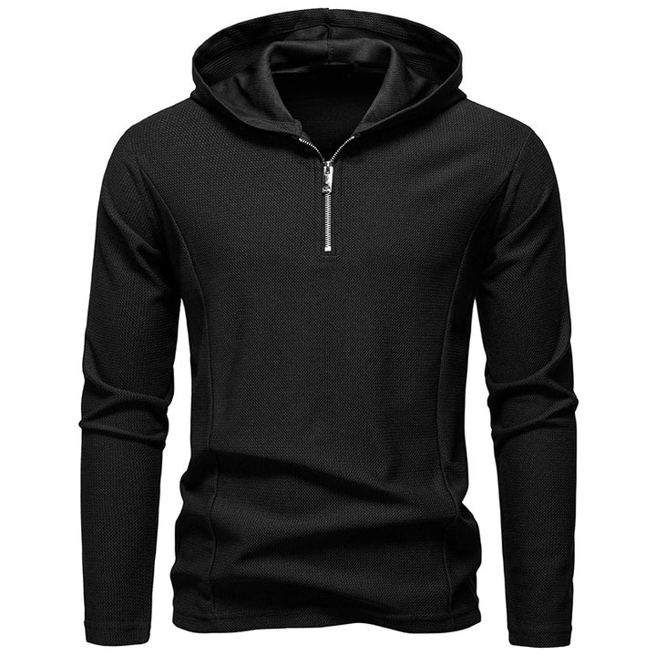 Men's functional sweater with modern zipper and breathable texture Lisslune