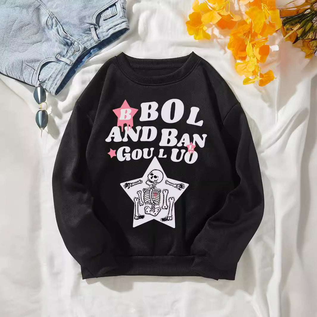 Women's casual sweatshirt with creative skeleton design Lisslune