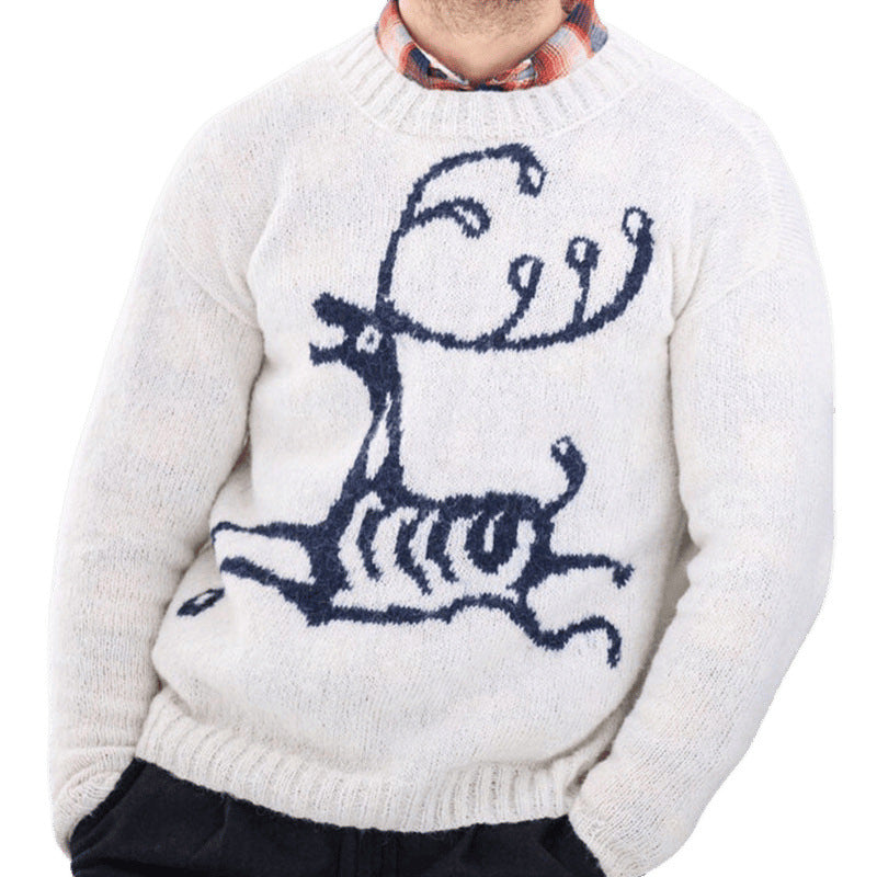 Men's sweater with festive reindeer motif and high-quality wool blend Lisslune